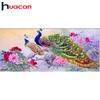 Huacan DIY 5D Round Diamond Painting Large Paecock Embroidery Cross Craft Stitch Home Decor