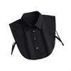 Women Black False Collar Versatile Ladies Blouse Top for Uniforms Outfits