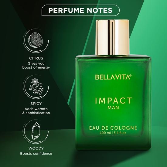 Bella Vita Роскошный одеколон IMPACT MAN с мандарином, пачули, кедром | Стойкий аромат EDC для мужчин 100 мл