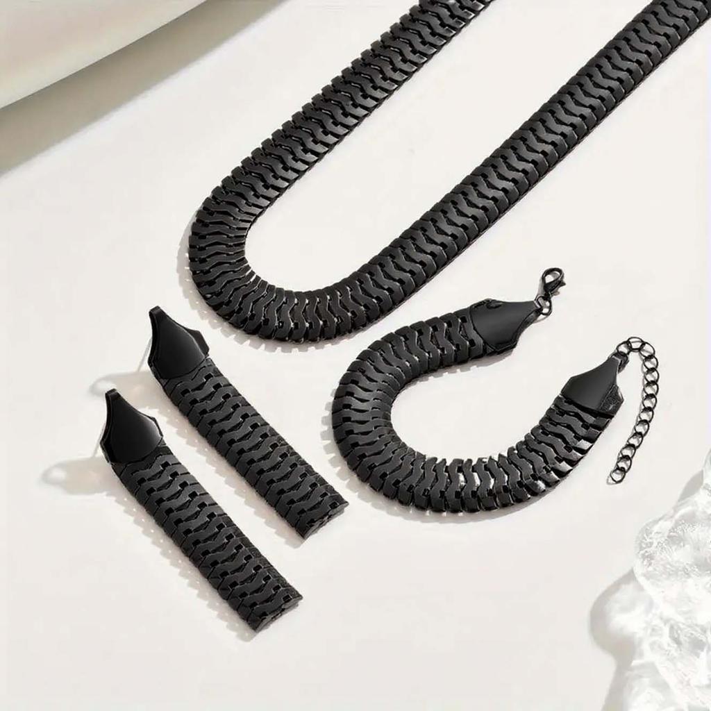 Classic Style Necklace, Bracelet, Earrings, Jewelry Set Combination, Suitable for Daily Casual Versatile Women's Accessories