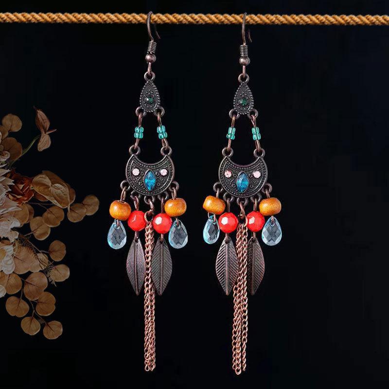 Bohemian Ethnic Tassel Earrings - Tribal Style for Holiday Travel Photography
