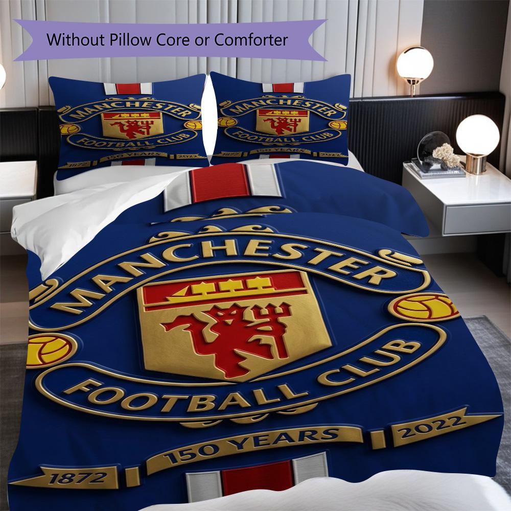 Manchester Legacy Three-piece set (1 * duvet cover + 2 * pillowcase, without core) 2D Flat Bedding set Christmas birthday gift