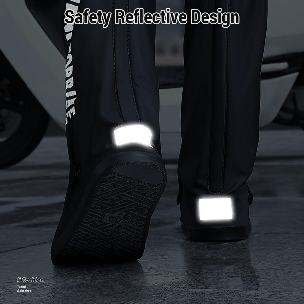 Водонепроницаемые бахилы из ПВХ с высокой трубкой, многоразовые бахилы для дождевых сапог с отражателем