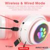 Bluetooth 5,0 наушники с микрофоном милые кошачьи ушки беспроводные/проводные складные наушники с басом RGB дышащий свет для мальчиков/девочек