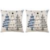 2Pcs Luxury Christmas Blue Cushion Cover Soft Snowman Pillow Shell  Pillow