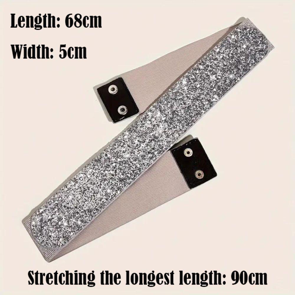 Широкий эластичный пояс Однотонный пояс для платья Высококачественный пояс со стразами для женщин