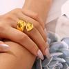 Geometric Asymmetric Ring Personalized Retro Design 18K Gold Plated Titanium Steel Jewelry