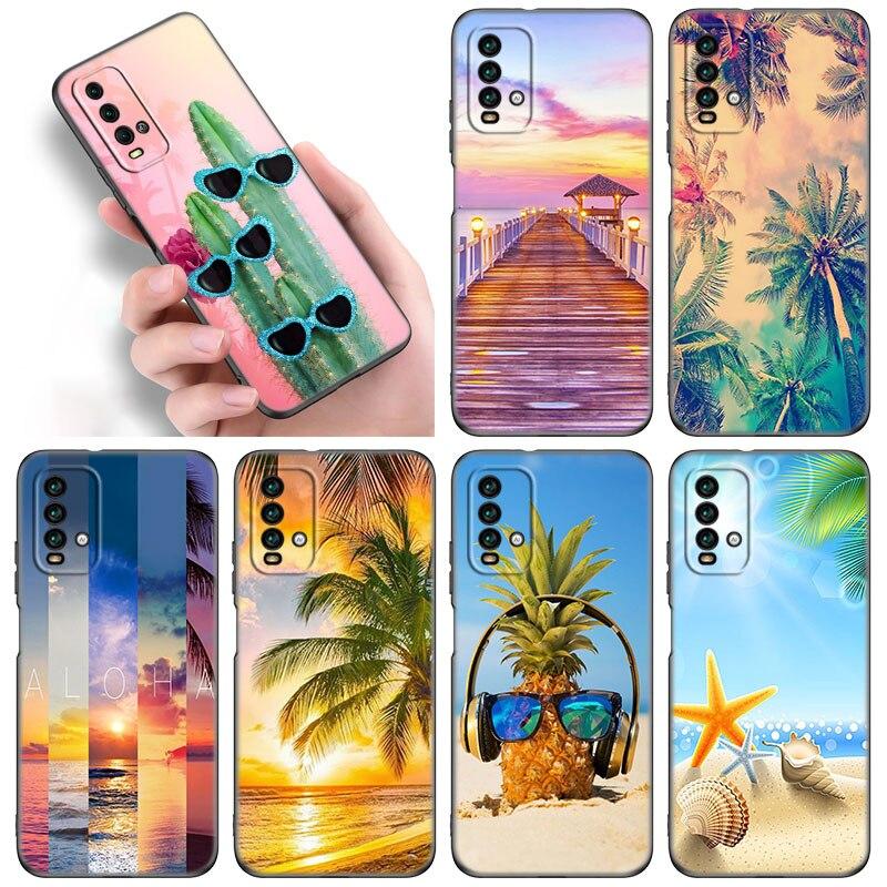 Чехол для телефона Sunset Beach Sea для Xiaomi Redmi Note 10 9 Pro Max 10S 10T 9A 9C 9S 9T 8A 8T 8 7 Pro, мягкий черный чехол из ТПУ