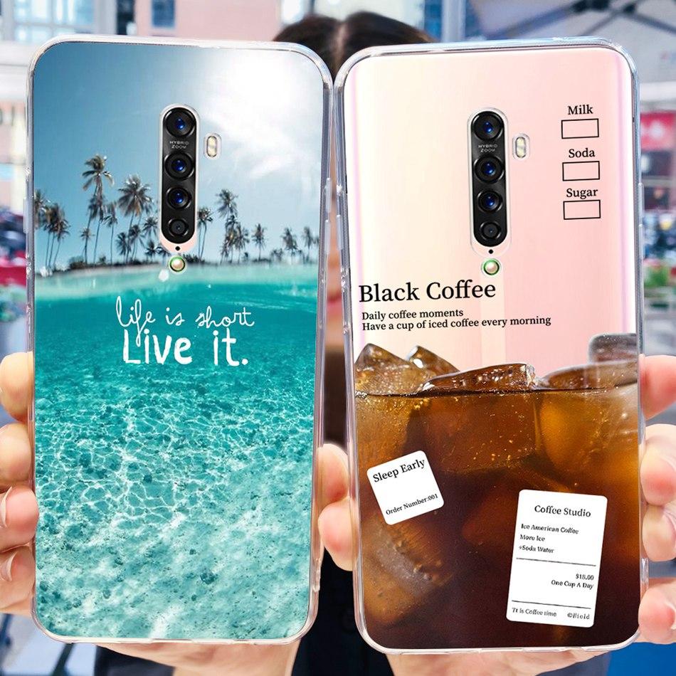 Чехол для телефона OPPO Reno2 2F 2Z Reno 2 Reno2 F / Z Элегантный принт Мягкий силикон Прозрачная задняя крышка из ТПУ