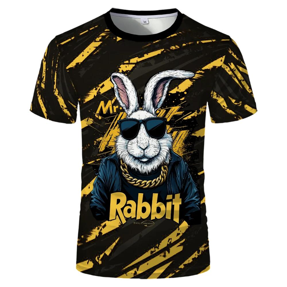 Мужские футболки с коротким рукавом, модные, с 3D-принтом, с круглым вырезом, с узором тай-дай и животным принтом - Летняя одежда из полиэстера средней эластичности, свободного кроя