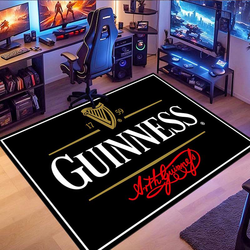 Guinness Stout Logo Rug, suitable for living room, bedroom, game room, computer room and home décor.