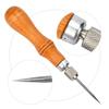 4 In 1 Multifunctional DIY Wood Handle Leather Craft Sewing Awl Hand Stitching Tool