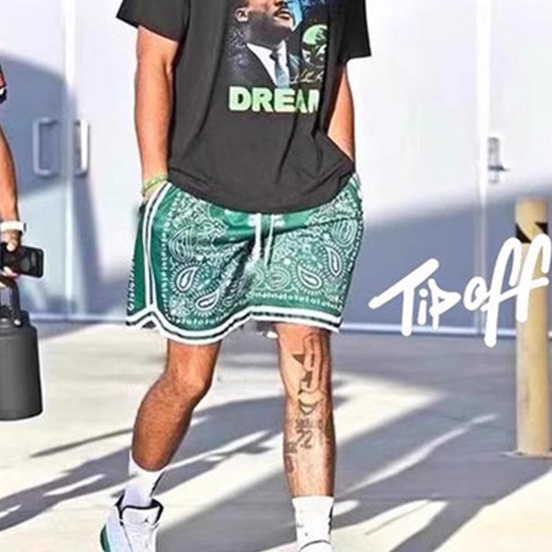 Unisex Retro Mesh Basketball Shorts - Breathable, Double-Layer, Above-Knee Casual Wear for Summer