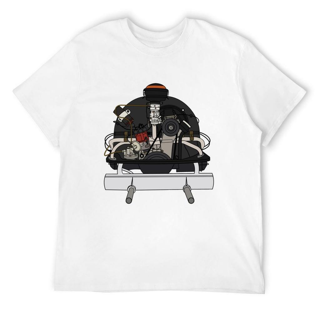 Двигатель с воздушным охлаждением Жук/Автобус Стоковая футболка винтажные футболки летние топы большие размеры возвышенная мужская мода