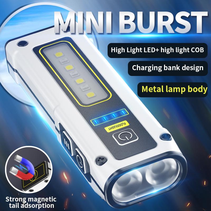 Mini Portable Flashlight with Multiple Lighting Modes, Switchable and Supports USB Charging, Suitable for Outdoor Lighting, Fishing, Patrol, and Work