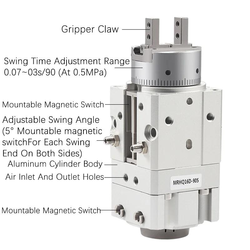 SMC swing gripper rotating clamping finger cylinder MRHQ10D/16D/20D/25D-90S-180S-N