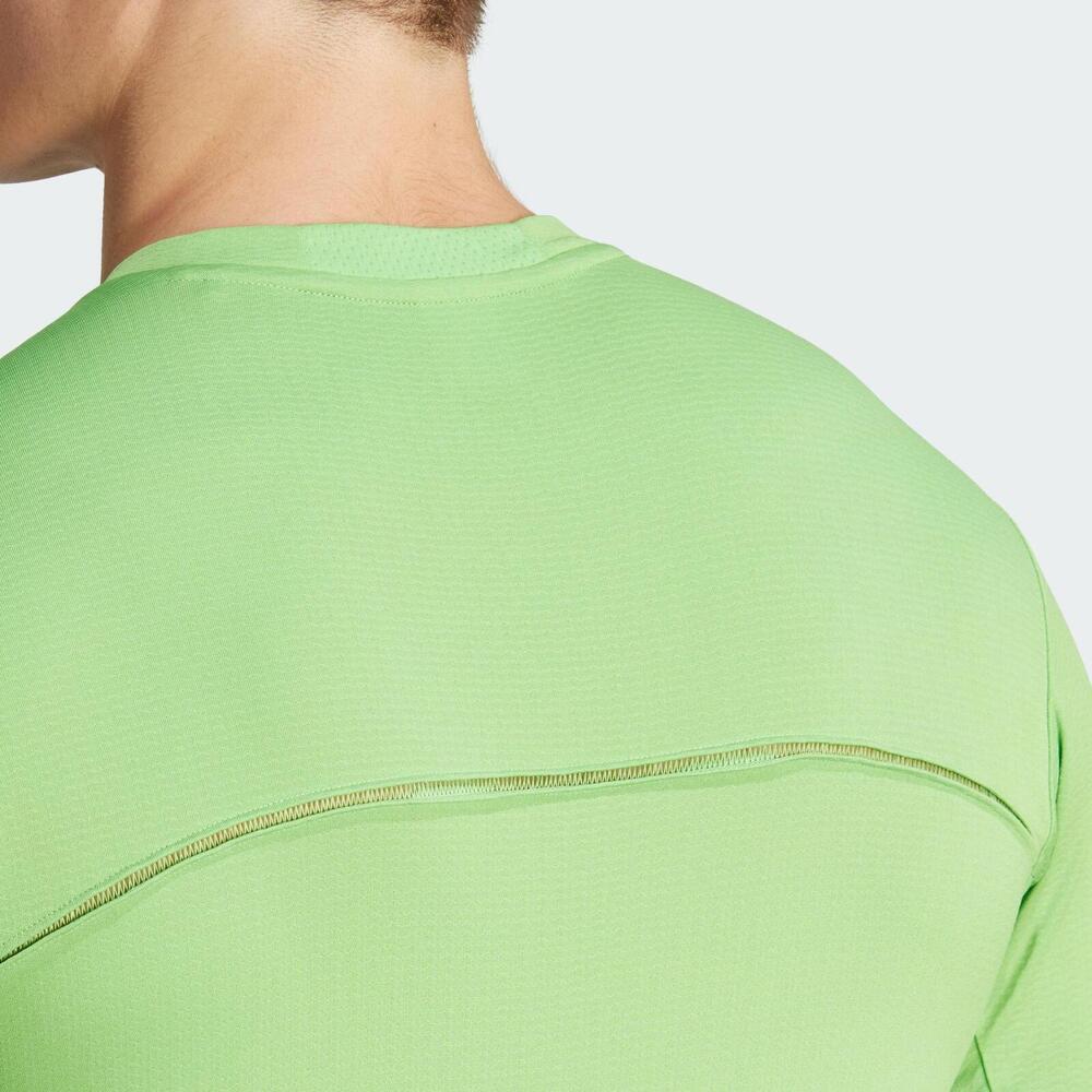 Adidas Разработано для Heat.Rdy Футболка для HIIT Сплошной цвет Спортивная приталенная футболка с коротким рукавом Мужские топы Зеленый IM1119