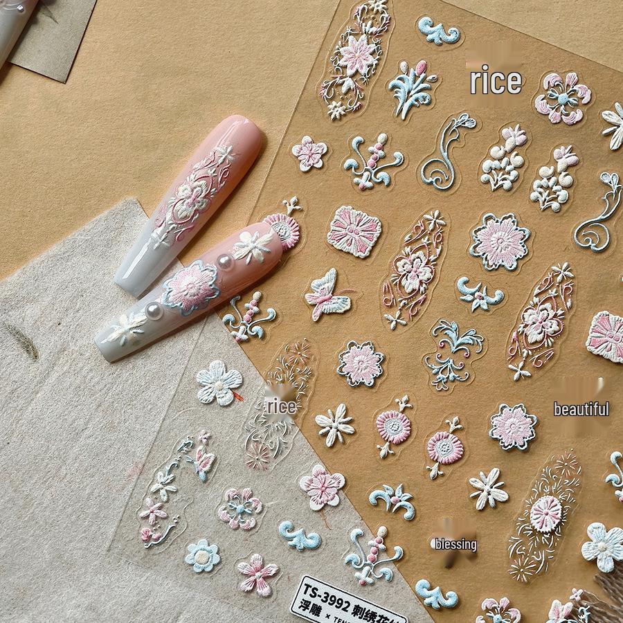 TENSOR Наклейки для ногтей в стиле Инс с милым рельефным кроликом (TS-3992)