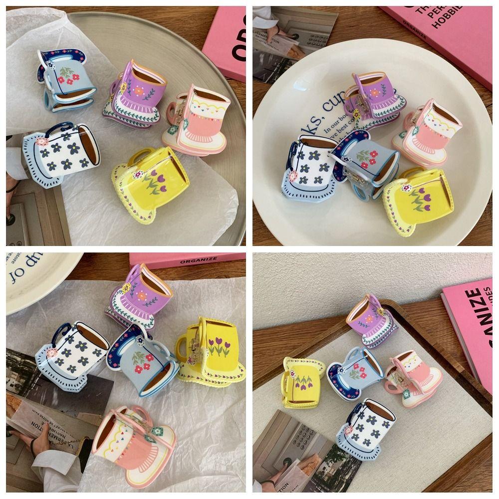 Cute Coffee Cup Hair Clip Flower Small Hair Claw Creative Acetate Hair Claw  Girl