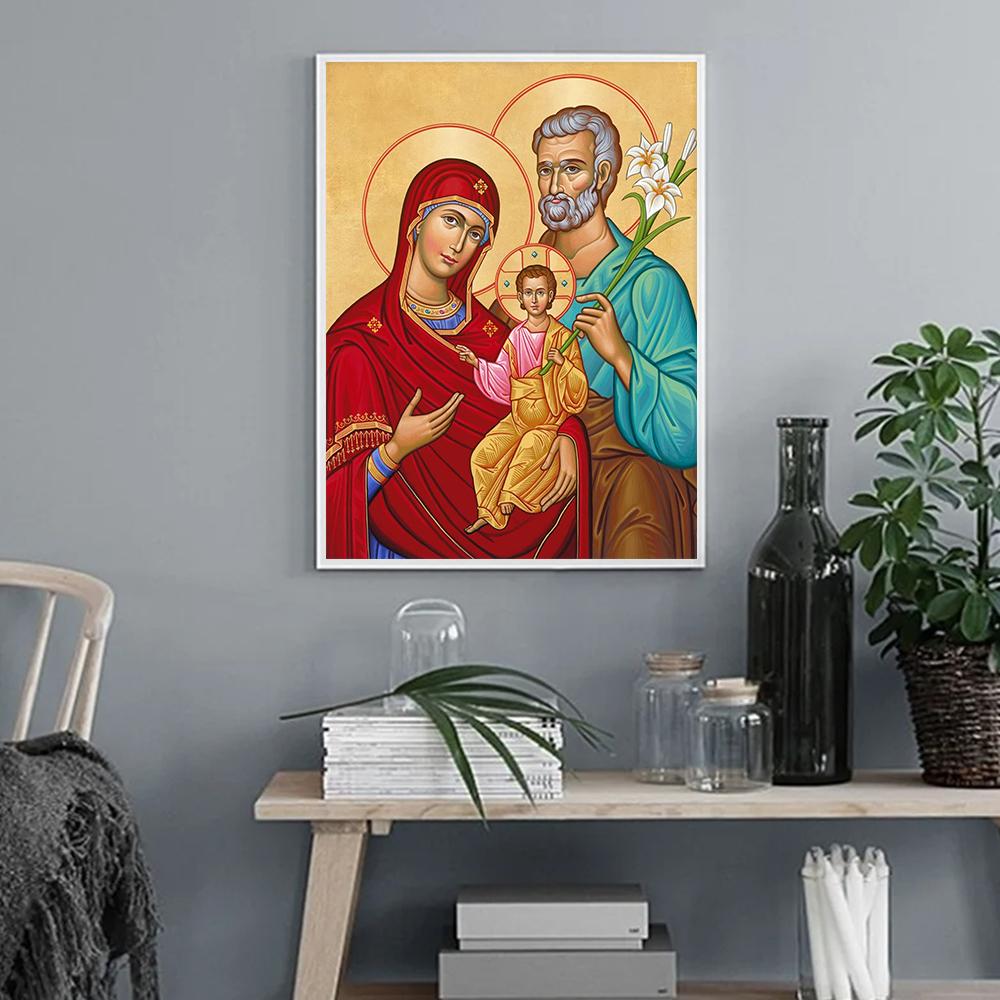 Семейный постер Святой Девы Марии Панагия Бытие Иисуса, холст, картина, принт, православная христианская картина для комнаты, настенный художественный декор