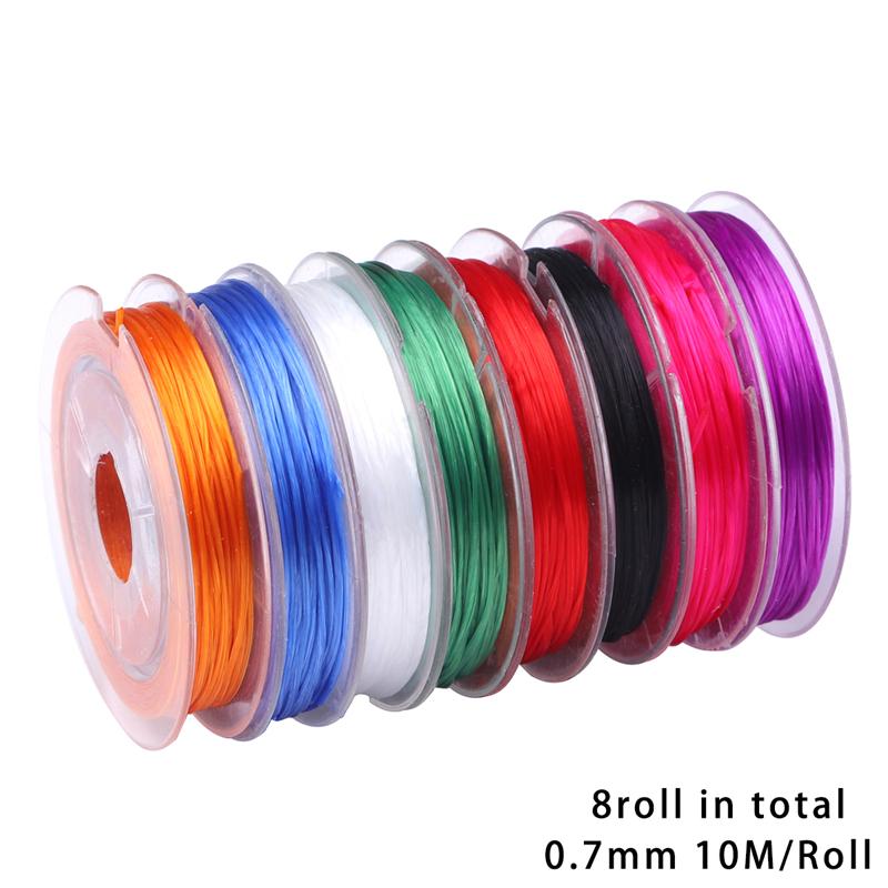 5-10 метров цветная эластичная леска нить круглая кристаллическая нейлоновая резиновая эластичная леска для изготовления ювелирных изделий бисерный браслет