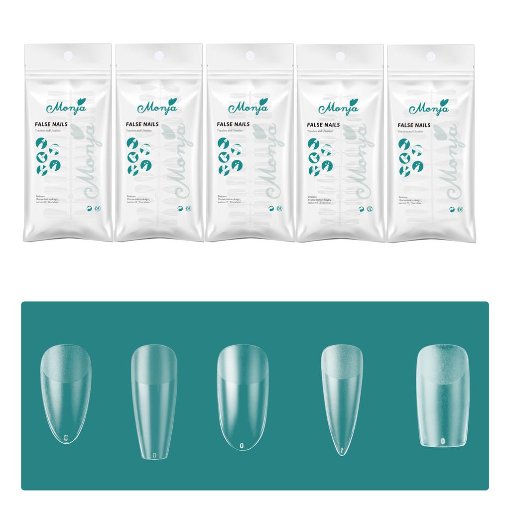 monja 3 шт., набор для наращивания акрилового дизайна ногтей, 6 Вт, светодиодная лампа для сушки, 15 г, УФ-гель, клей, матовый квадратный длинный гроб, миндаль, клей для накладных накладных кончиков