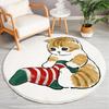 Cartoon Cat Circular Carpet Living Room Sofa Tea Table Floor Mat Study Computer Chair Mat Bedroom Bedside Carpet