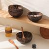 Natural Coconut Shell Bowl South East Asia Vietnam Coconut Shell Bowl Wooden Spoon Hainan Old Coconut Bowl Spoon Set