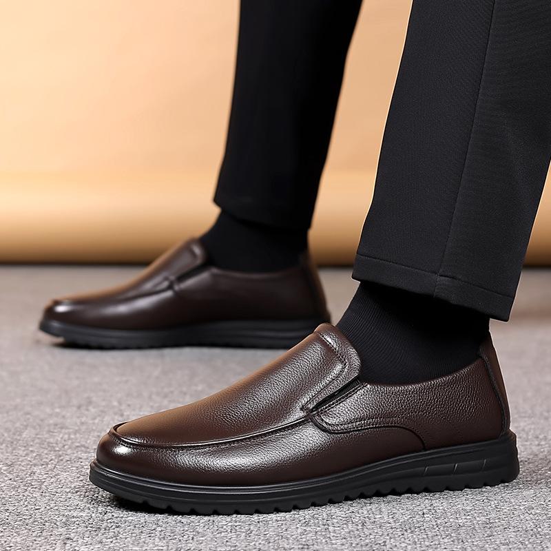 Мужские туфли кожаные туфли мужские туфли для папы мужские деловые туфли для папы весенние и осенние повседневные туфли из кожи мягкая подошва