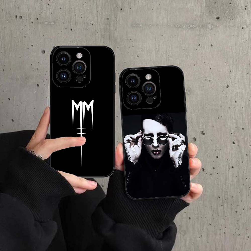 Чехол для телефона Singer M-Marilyn Manson Чехол для телефона Для iPhone 17 16 15 11 13 14 Pro Max X Xr Xs Max 12mini Черный Чехол