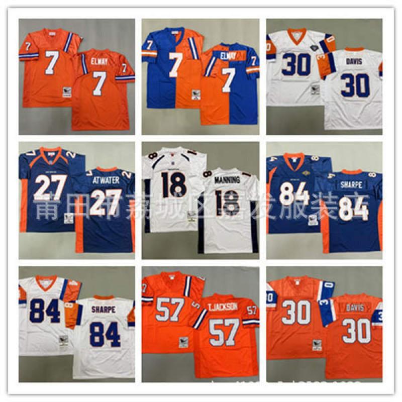 Denver Broncos Retro Football Jersey Mens Cotton Training Shirt NFL Style Sports Fan Apparel