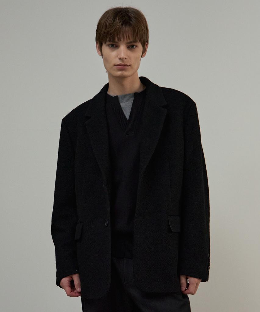 Mindbridge [Couture] Свободный жакет из буклированной шерсти