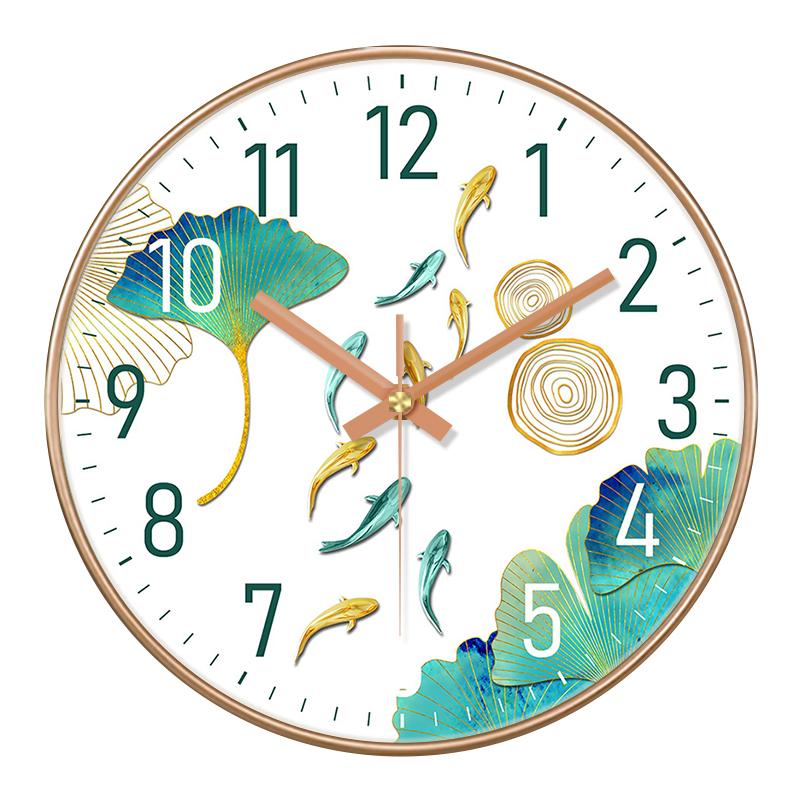 8 Inch Art Deco Antique Style Analog Needle Display Electric Hanging Wall Clock for Living Room Quiet and Creative Design