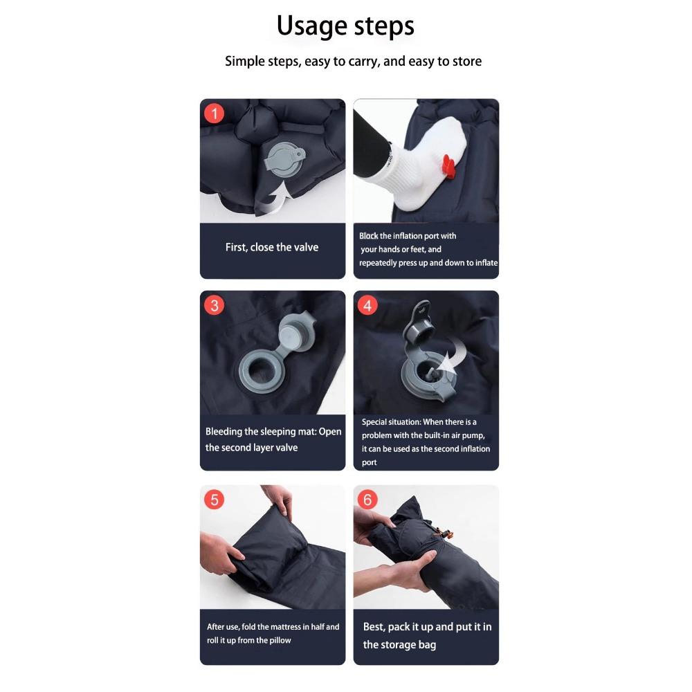 Открытый спальный коврик для кемпинга, надувной матрас с подушками, дорожный коврик, складная кровать, сверхлегкая воздушная подушка, пеший туризм, треккинг