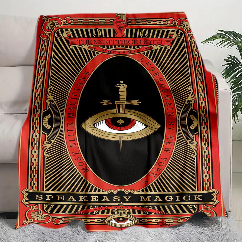 1PC All-Seeing Eye theme printed blanket, all season lightweight home office outdoor nap multifunctional blanket A9
