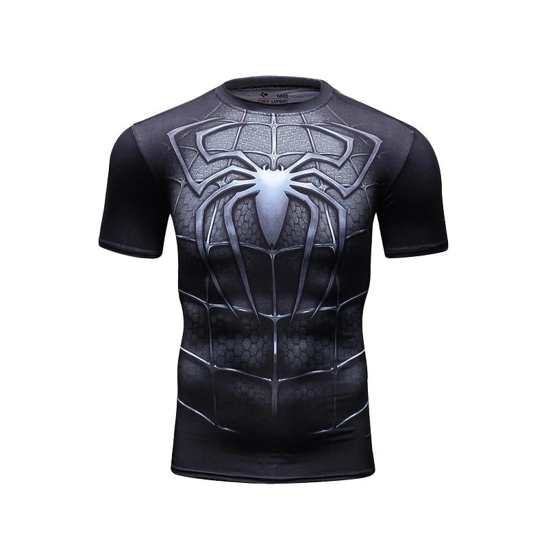 Fun Spider Pattern 3D Printed T-shirt Classic Movie Role-playing Men's Short Sleeved Top Summer Personalized Fashion Casual Round Neck Streetwear
