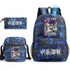 3 шт. Рюкзак Jujutsu Kaisen для мальчиков и девочек Аниме Mochila Студенческая школьная сумка с плечевой сумкой Пенал Ежедневная дорожная сумка Rucksack
