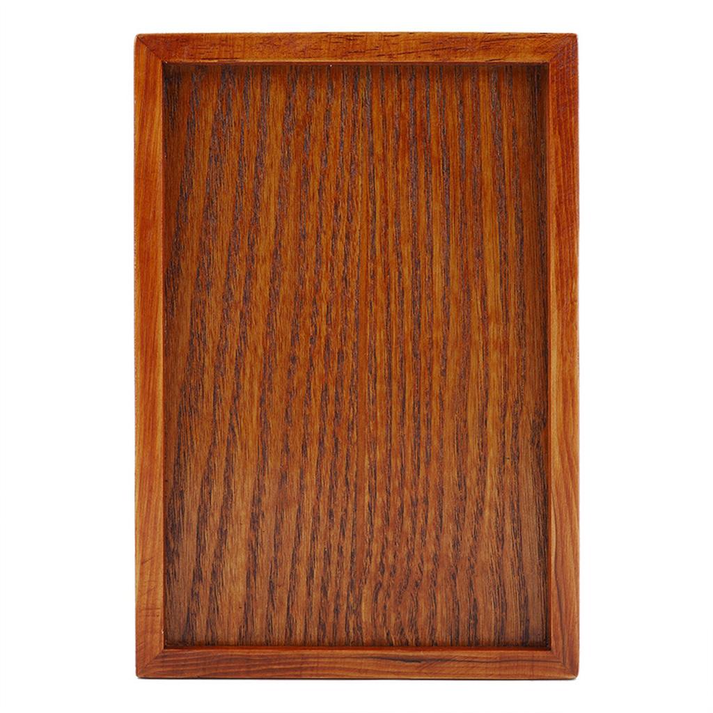 Rectangle Wooden Tea Tray Serving Table Plate Snacks Food Storage Dish for Hotel Home(22*15cm)