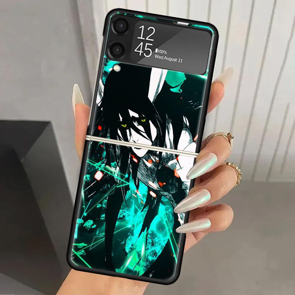 Чехол для телефона Bleach Айзен Сосуке из твердого поликарбоната для Samsung Galaxy Z Flip 7 6 5 4 3 Черный ZFlip7 ZFlip6 Flip5 Flip4 Flip3 5G Печатная крышка