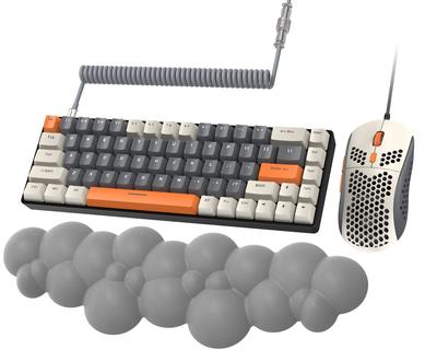 ZIYOU LANG Проводная механическая игровая клавиатура и мышь с подставкой для запястья Cloud RGB-подсветкой TKL Mini Coil Cable Tactical Brown для Switch PS4 PS5 PC Mac