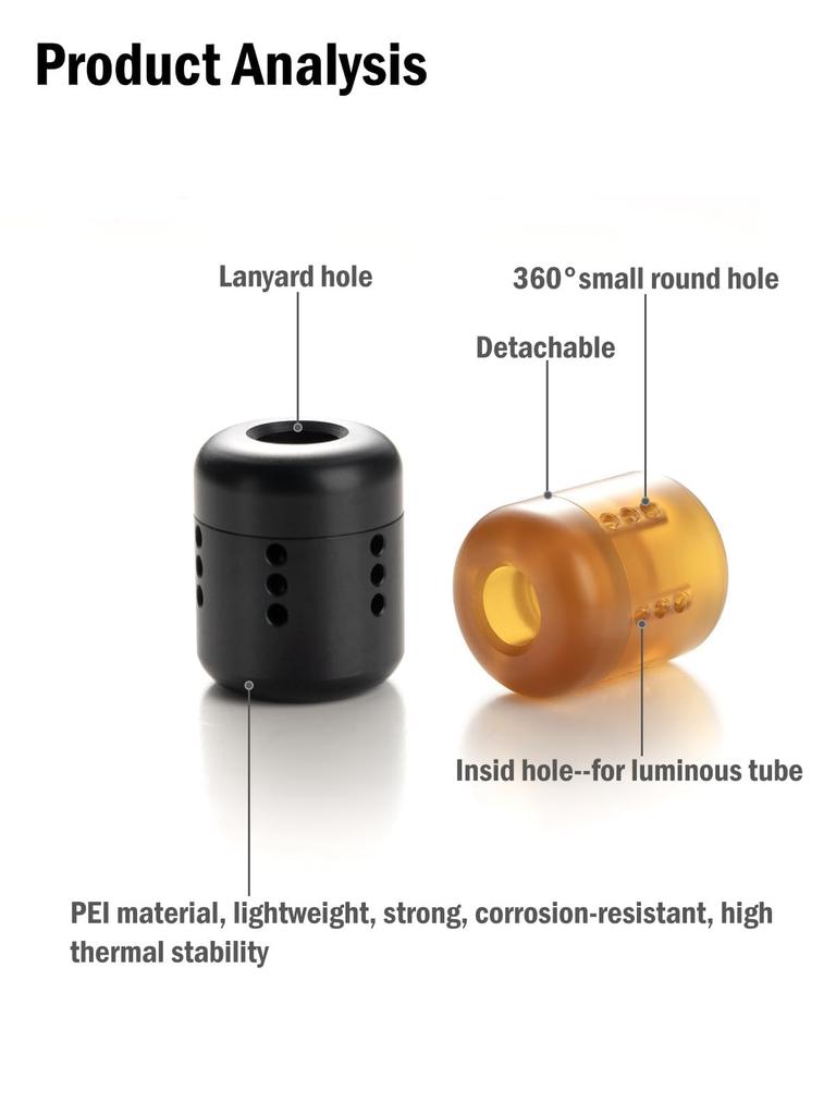 VIPERADE VAB5 PEI Паракорд Темляк для Ножа Бусины с 6 Отверстиями для DIY Светящиеся EDC Бусины для Ножа Карманного Инструмента Брелок Подвеска Бусины, Трубки, Фонарики,