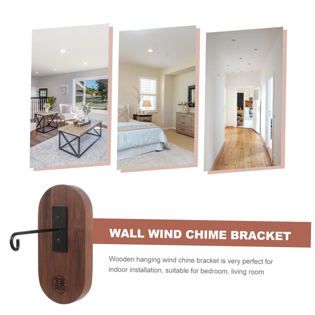 Ipetboom Polyphonic Wind Chime Wind Chime Bracket with Hummingbird Wind Chime Rack Door Hanging Wall Mounted Wood Stand, Hook, Holder, Hanger,