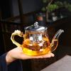 Портативный китайский чайный сервиз Gongfu, термостойкий чайник из боросиликатного стекла, поднос для чая, наборы чашек, чайник из четырех чашек, подарочный пакет