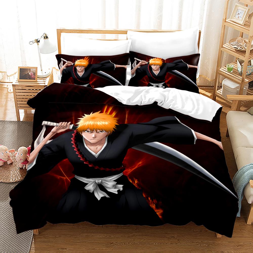 NEW Bleach Academia Anime Duvet Cover Set With Pillow Covers Polyester Teens Kids Bedding Set Full Queen King Size Bed Linen