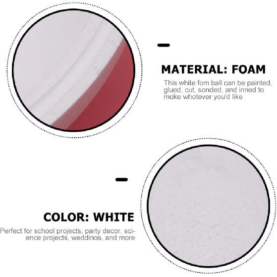 Holibanna White Foam Balls Round Spheres Hollow Foam Ball Polystyrene Balls Modeling Foam Ball for Christmas Table Centerpiece Decor (30CM)