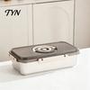 Large Capacity Food Container Airtight Stainless Steel Bread Storage Box, Clear Lid And Date Recording Meal Prep Knob Keeper, for