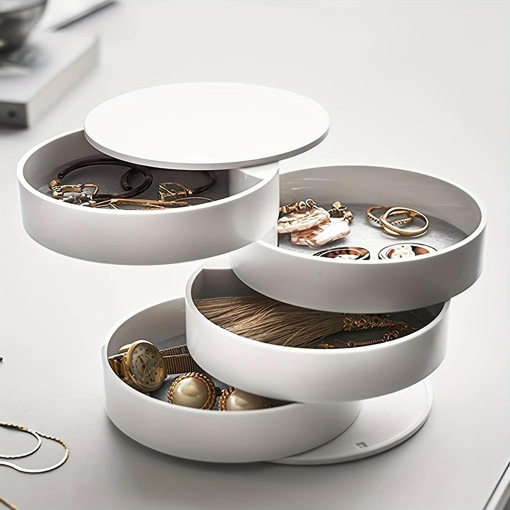Multi-Layer Desktop Organizer With Lid - Perfect For Jewelry, Makeup & Hair Accessories Storage, Utility Hooks