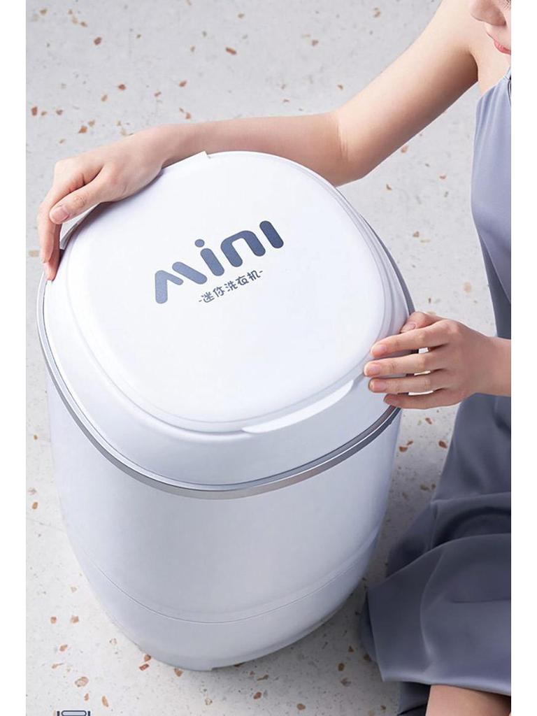 Компактная полуавтоматическая мини-стиральная машина с синим светом и функцией отжима