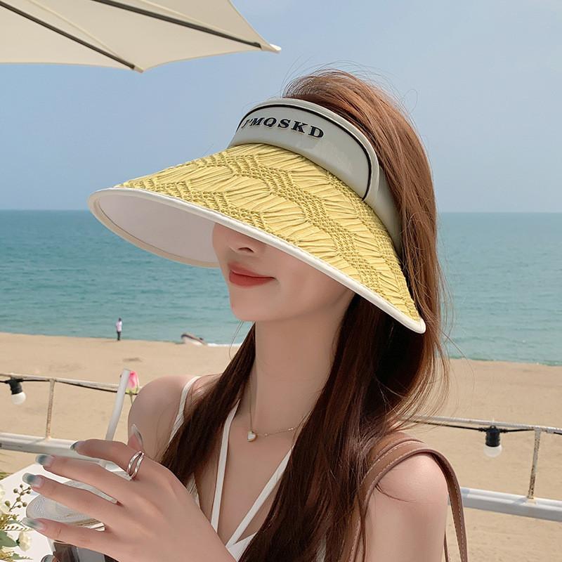 Fashion Summer Sun Hat For Women Large Brim Polyester Sunshade Casual Outdoor