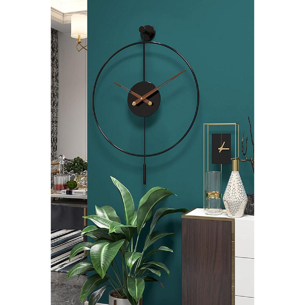 Tiktok Plus 60 см, черные, современные декоративные металлические настенные часы с маятником